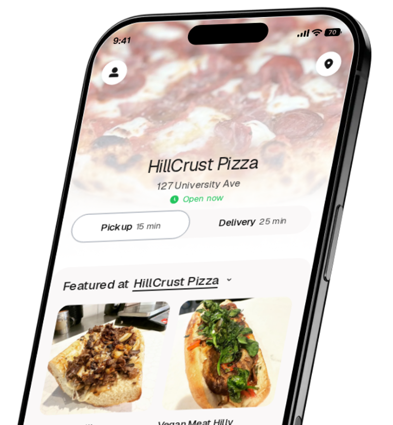 HillCrust Pizza app preview